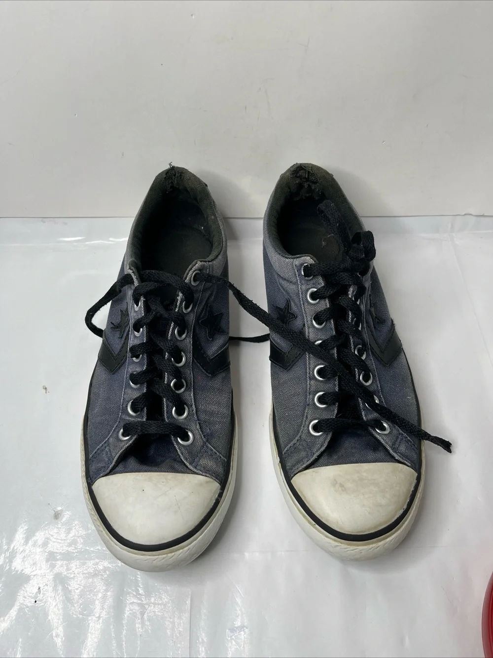 Vintage Converse One Star Low Top Blue Canvas Shoes Distressed Fade Men Size 6 - Picture 13 of 13